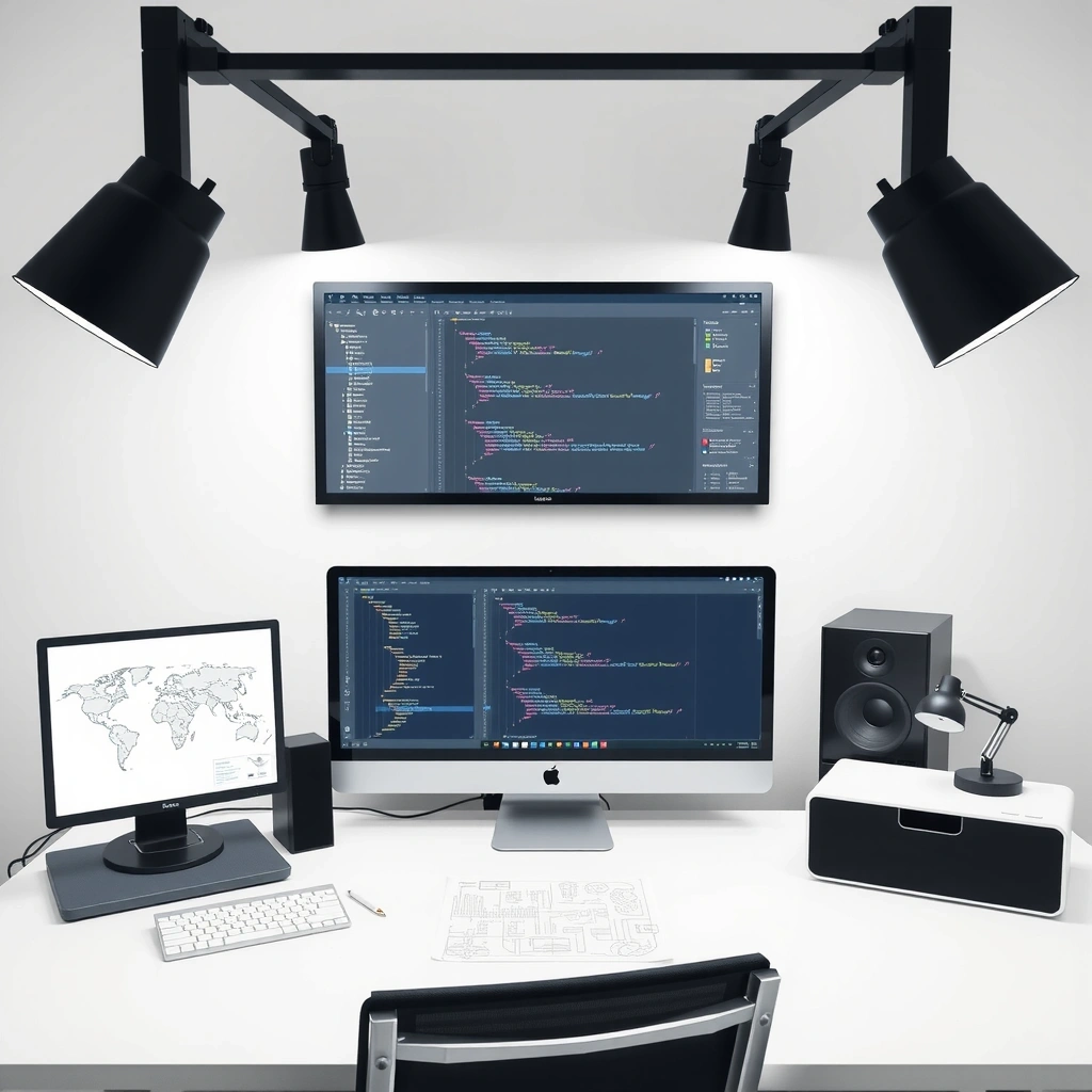 Modern web design workspace