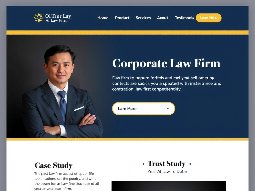 Corporate law firm website with professional layout and client portal