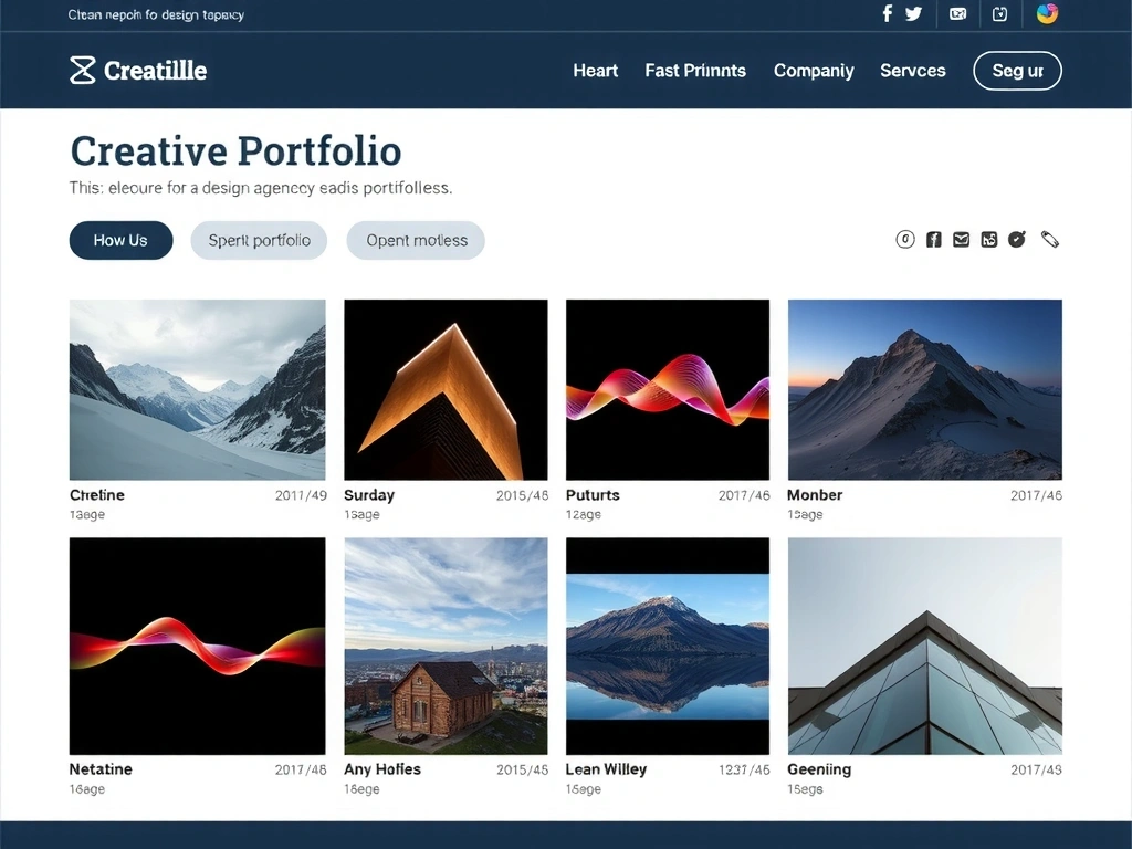 Creative portfolio website with image gallery and project showcases