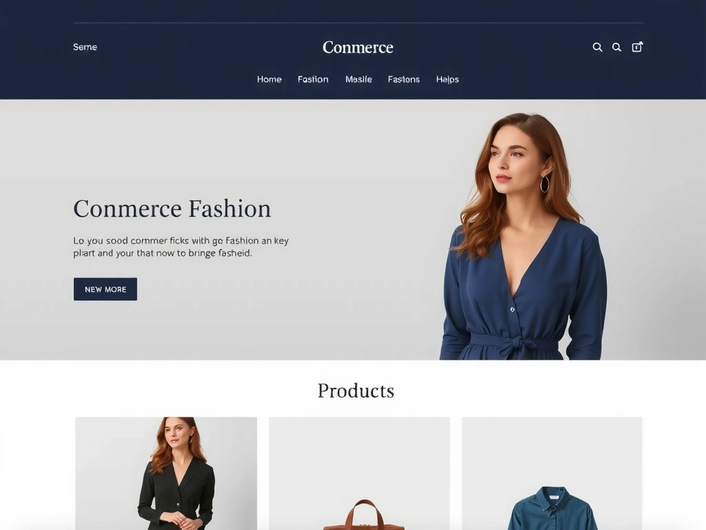 E-commerce fashion website redesign with modern minimalist interface