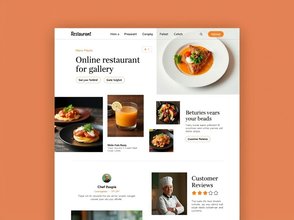 Restaurant landing page with food gallery and online reservation system