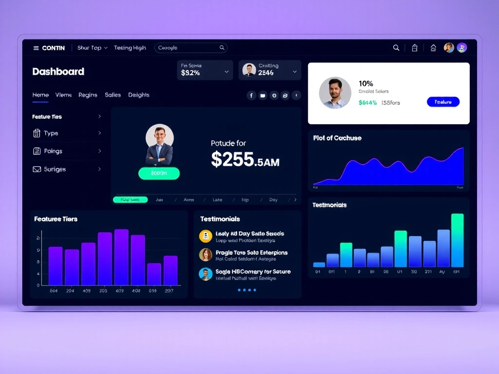 Tech startup SaaS platform dashboard with modern interface design